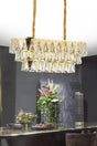 Valeria 80's Yellow Crystal Stone Chandelier Over the Dining Table - Swordslife