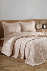 Valeron Pano Chenille Double Bedspread (beige) - Swordslife