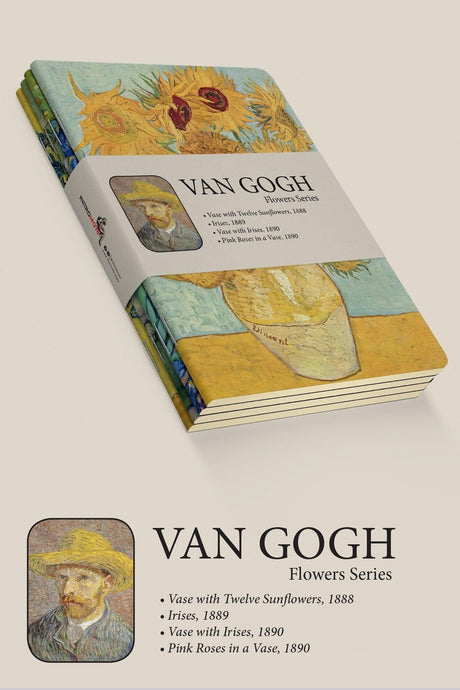 Van Gogh Set of 4 Notebooks 3 - Flowers Series