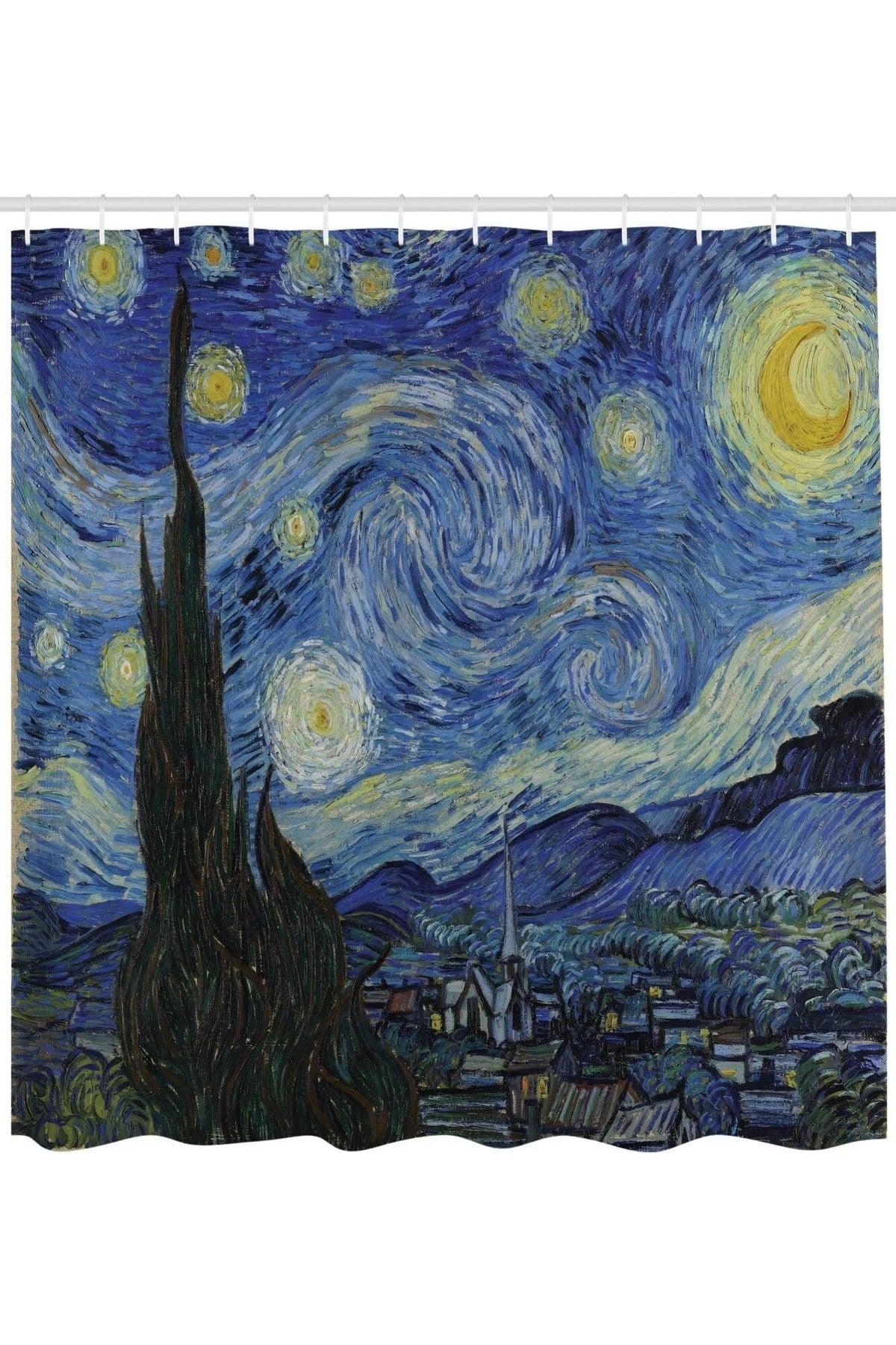 Van Gogh The Starry Night Patterned Shower Curtain