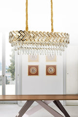 Vanessa 80's Yellow Crystal Stone Chandelier Over the Dining Table - Swordslife