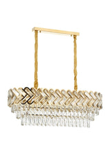 Vanessa 80's Yellow Crystal Stone Chandelier Over the Dining Table - Swordslife