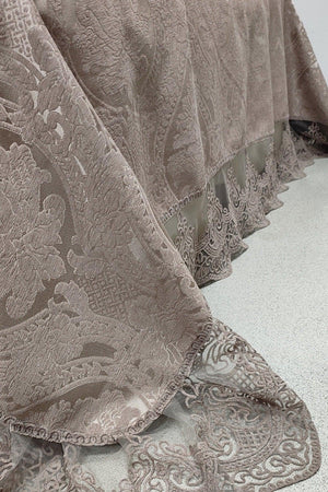 Vendy Double French Cort Lace Chenille Bedspread (260x260) (coffee) - Swordslife