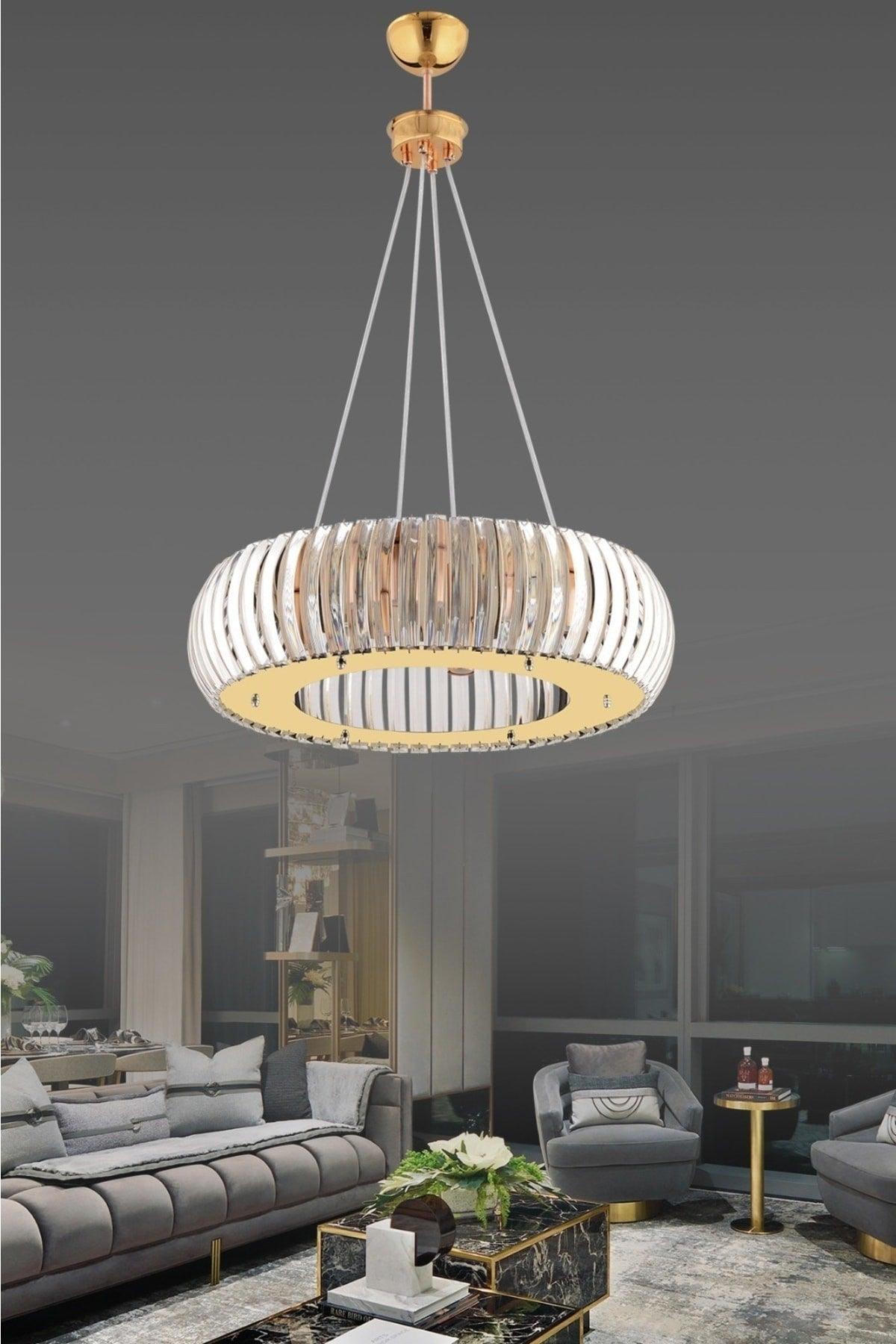 Venus Gold 50 Cm Crystal Stone Chandelier - Swordslife