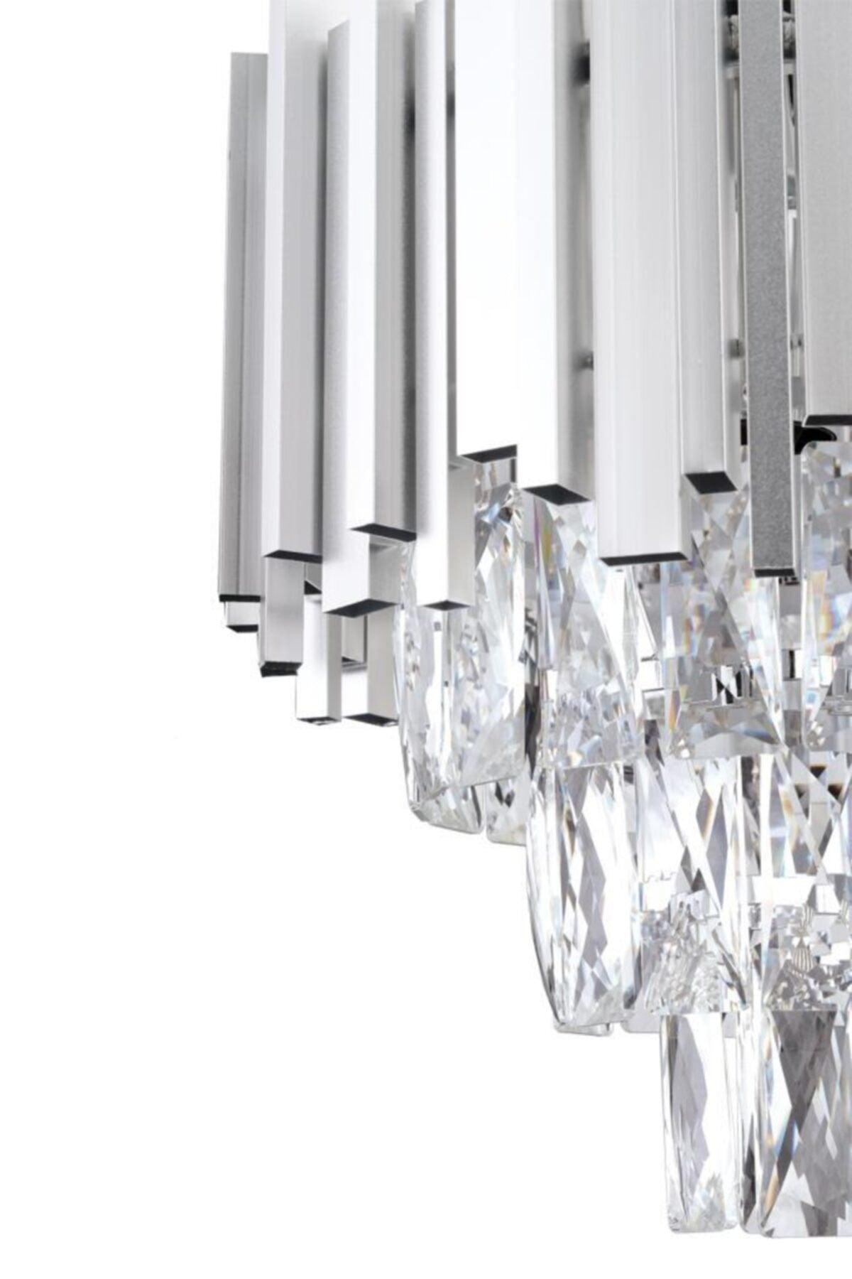 Vera 30 Silver Square Crystal Stone Chandelier - Swordslife