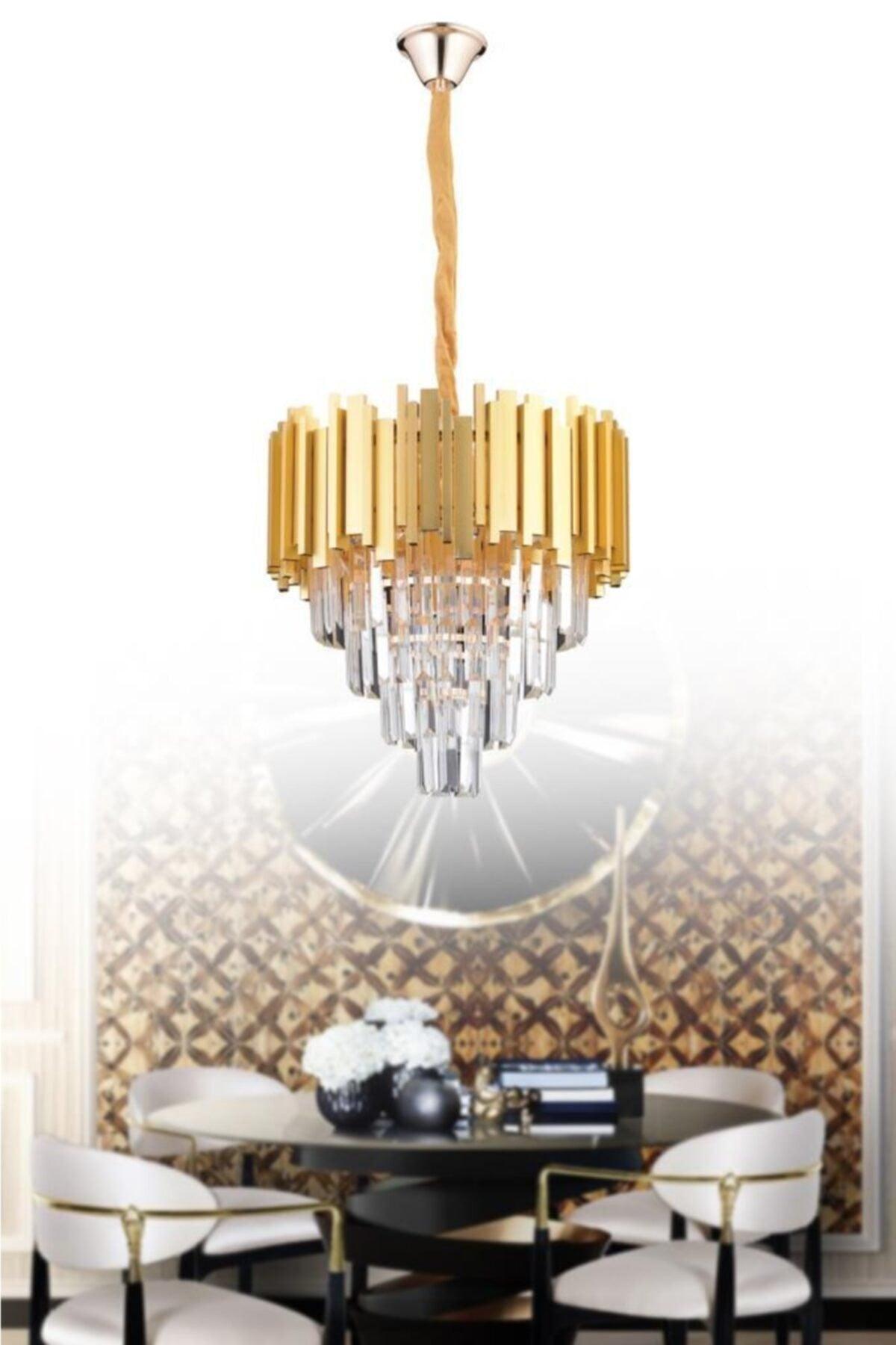 Vera 40' Gold Luxury Coffin Stone Chandelier - Swordslife