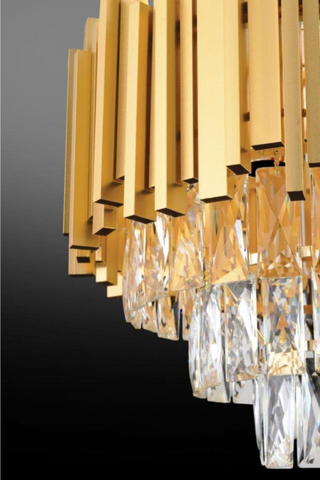 Vera 40' Gold Square Crystal Stone Chandelier - Swordslife