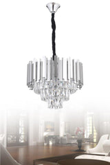 Vera 40' Silver Square Crystal Stone Chandelier - Swordslife