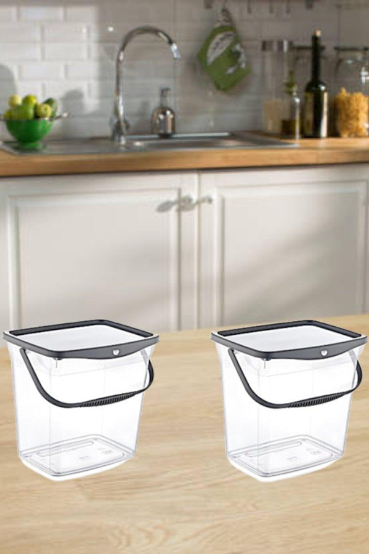 Vera Kitchen 2 Pieces Flour And Legumes Storage Containers Transparent 6 Liter Volume - Swordslife