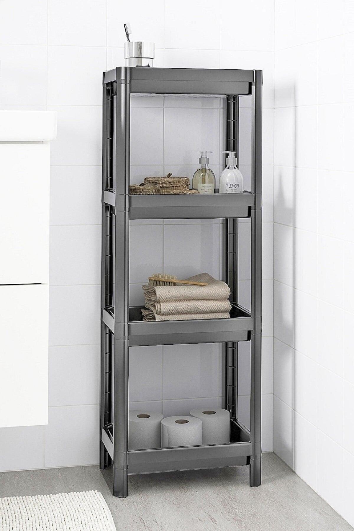 Vesken 3 Section Bathroom Shelf Unit Anthracite