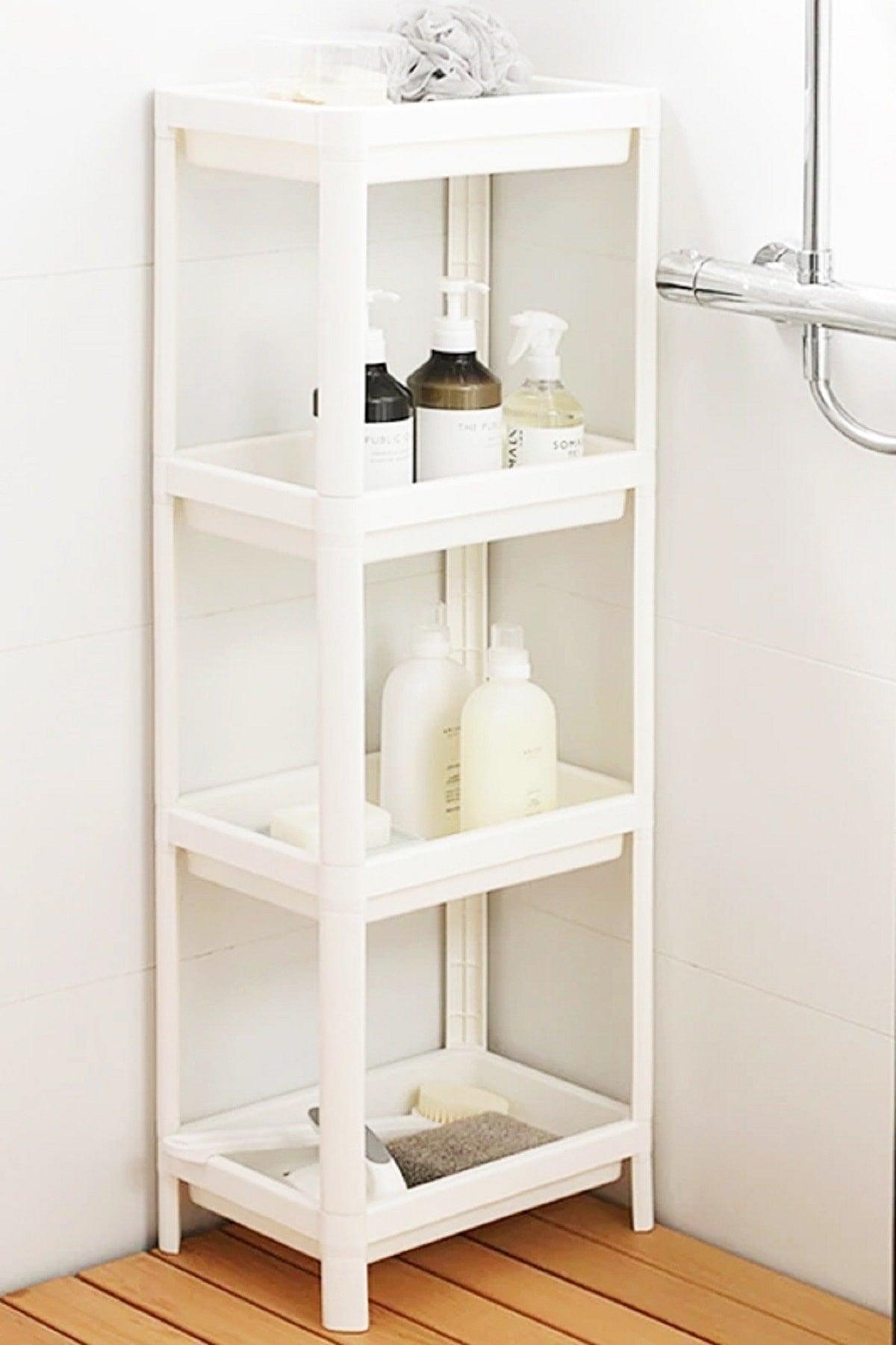 Vesken 4 Tier Bathroom Shelf Unit White Bathroom