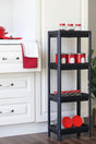 Vesken Decorative 4 Tiers Plastic Multi-Purpose Bathroom Organizer Flowerpot Bookcase Black - Swordslife