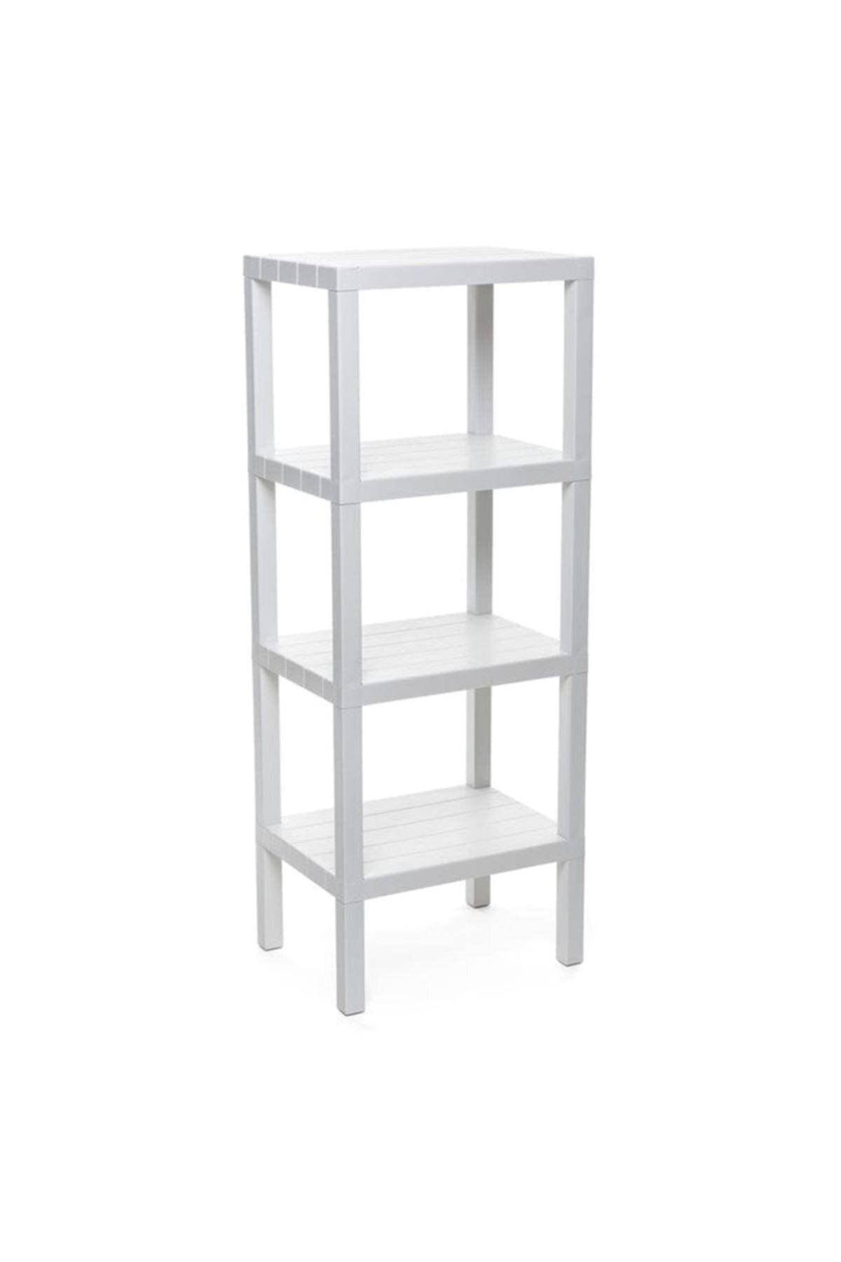 Vesken Ombeg 4 Ebenen Ahşap Aussehen Kunststoff Rack Unit Badezimmer Küche Regal Salon weiß Organizer - Swordslife