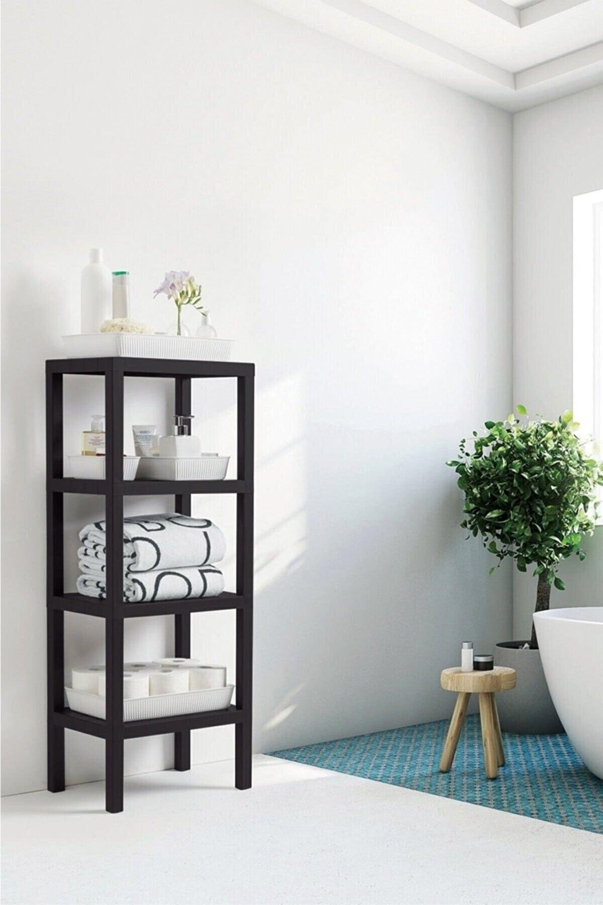 Vesken Ombeg 4 Ebenen Ahşap Aussehen Kunststoff Rack Unit Badezimmer Küche Wohnzimmer Balkon Organizer - Swordslife