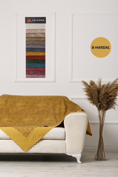 Vessel Mustard Double Sided Sofa Bed Cover Shawl - Swordslife