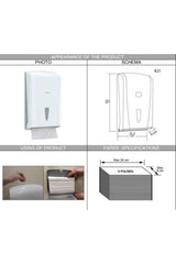 Vialli K21 Z Fold Paper Towel Dispenser 400 Pcs. White - Swordslife