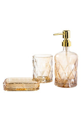 Vidrio 3 Pcs Bathroom Set Amber - Swordslife