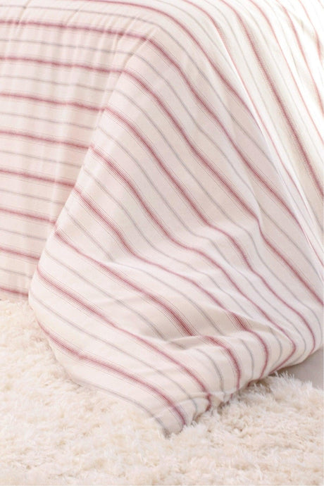 Viento Duvet Cover Set Cotton Polyester Claret Red Brown Striped Double 9522a - Swordslife