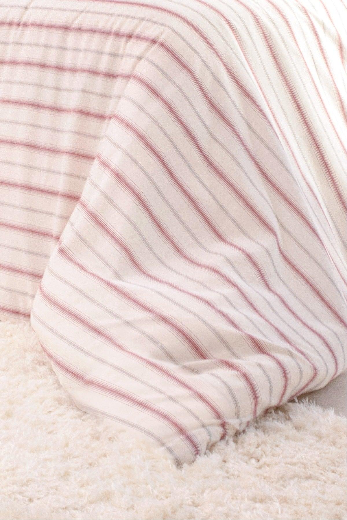 Viento Duvet Cover Set Cotton Polyester Claret Red Brown Striped Single Single 9521a - Swordslife