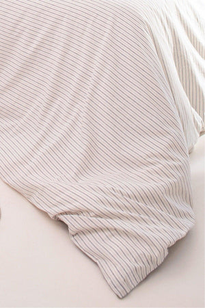 Viento Duvet Cover Set Cotton Polyester Ecru Blue Striped Blue Double 9510a - Swordslife