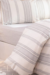 Viento Duvet Cover Set Cotton Polyester Gray Navy Striped Anthracite Single Single 9515a - Swordslife