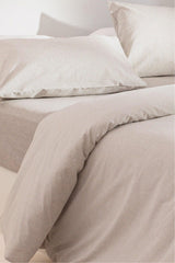 Viento Duvet Cover Set Cotton Polyester Brown Ecru Striped Oversized 9520a - Swordslife