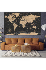 Vintage World Map Canvas Painting - Swordslife