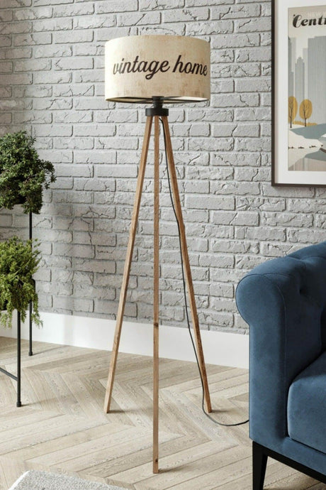 Vintage Home Patterned Decorative Modern Wooden Mdf Tripod Floor Floor Lamp - Swordslife