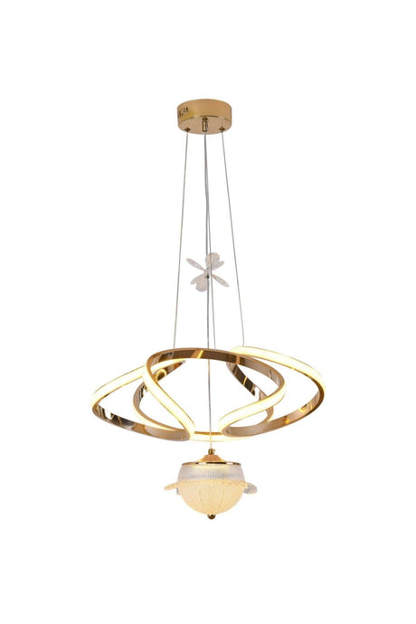 Viola Crystal Stone Detailed 3 Colors Yellow Led Pendant Lamp Chandelier - Swordslife