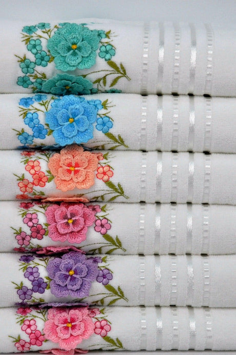 Violet 6 Pcs Multicolored 3D Velvet