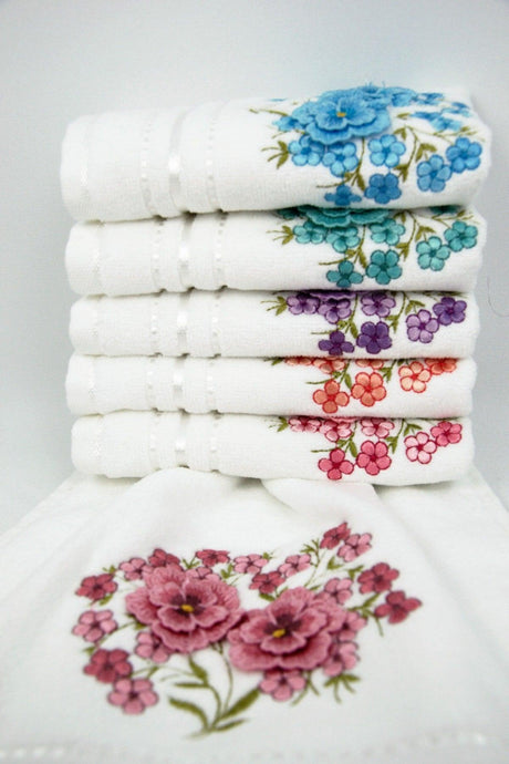 Violet 6 Pcs Multicolored 3D Velvet