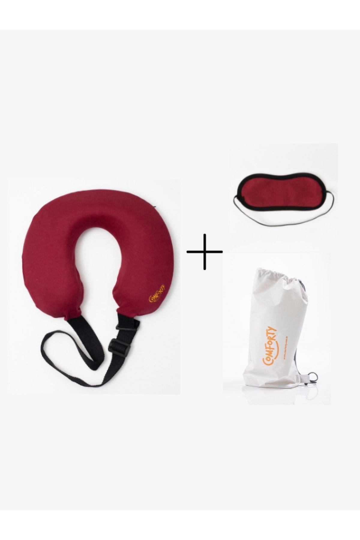 Visco Orthopedic Travel Neck Pillow Ergonomic Visco Pillow (burgundy) - Swordslife