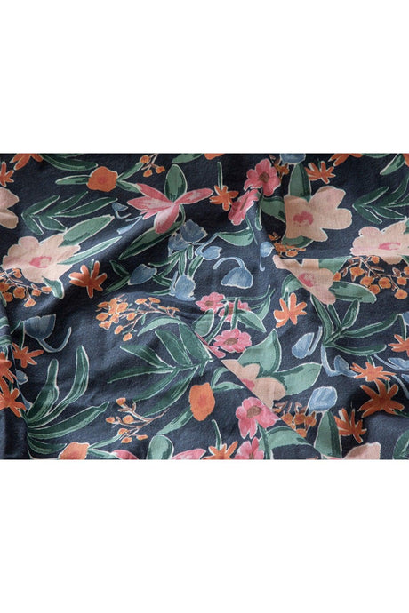 Vivacity Bloom Printed Single Pique 150x220 cm Navy Blue - Swordslife