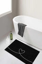 Washable Heart Bathroom Carpet Mat One Piece Black (60x100) Dc-8047 Dc-8047 - Swordslife