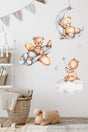 Watercolor Textured Plush Pilot And Sleeping Teddy Bear