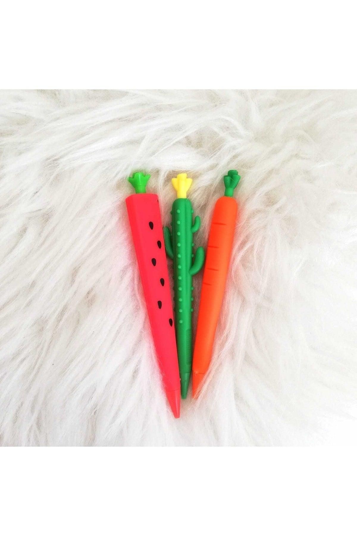 Watermelon Cactus Carrot 3 Tip Pen Set