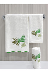 Wavy Edge Embroidered 3-Piece Towel Set 30x50 / 40x60 / 50x90 Cm - Swordslife