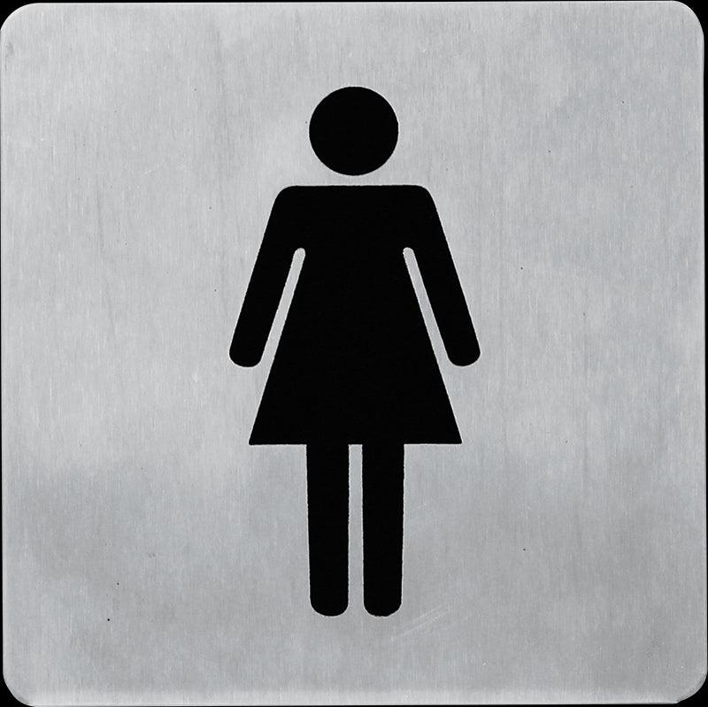 WC - Signs Stainless Steel Female Toilet / 100x100x1 / Stainless Steel - Swordslife