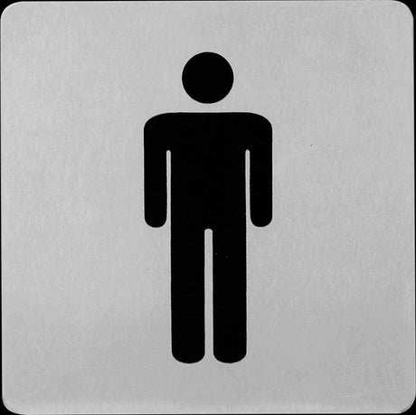 WC - stainless steel male toilet / 100x100x1 / stainless steel signs - Swordslife