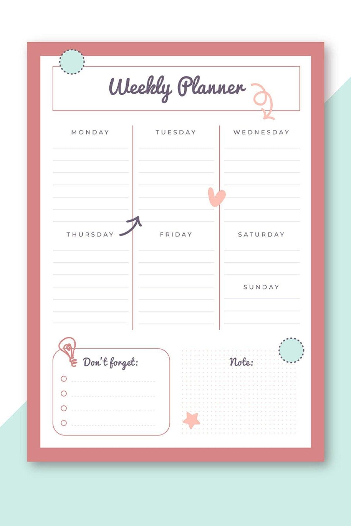 Weekly Planner - Daily Reminder