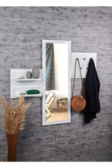 White Decorative Rectangle Mirrored Hanger