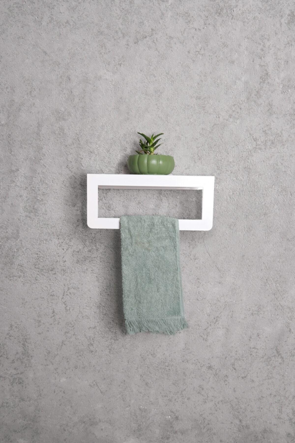 White Towel Holder Rack Metal Towel Rack