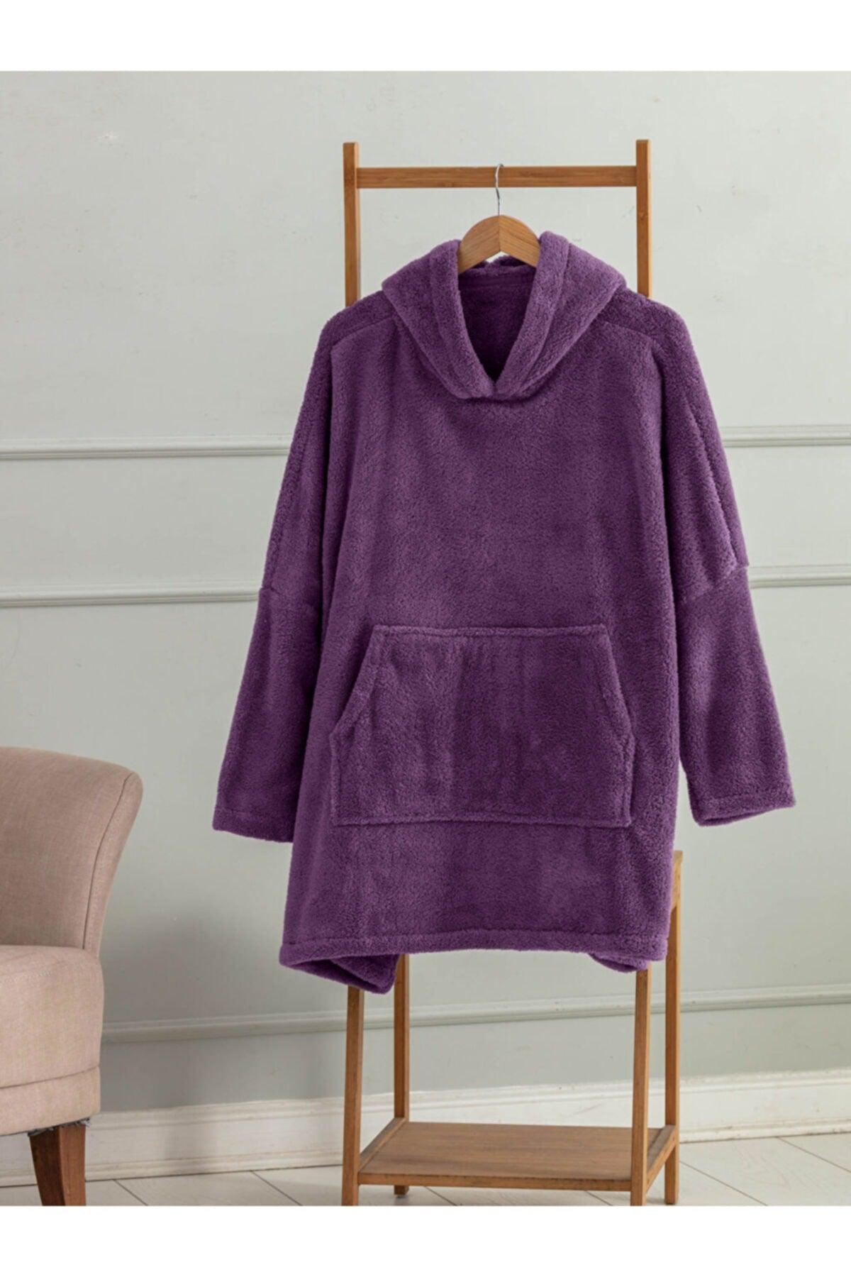 Wellsoft Single Hooded Wearable TV Blanket - Purple 85 X 100 - Swordslife