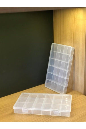 White 2 Pieces 18 Compartment Fishing Box