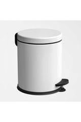 White 3 Liter 2 Pcs Bathroom Set Pedal Dustbin Wc Closet Toilet Brush Set Bathroom Dustbin - Swordslife