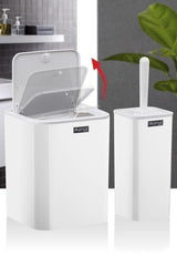 White Click Cover Square 2 Wc Bucket And Brush Set - Swordslife