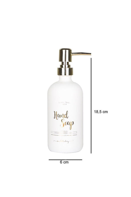 White Glass Hand Soap Bottle - 500 Ml (hand