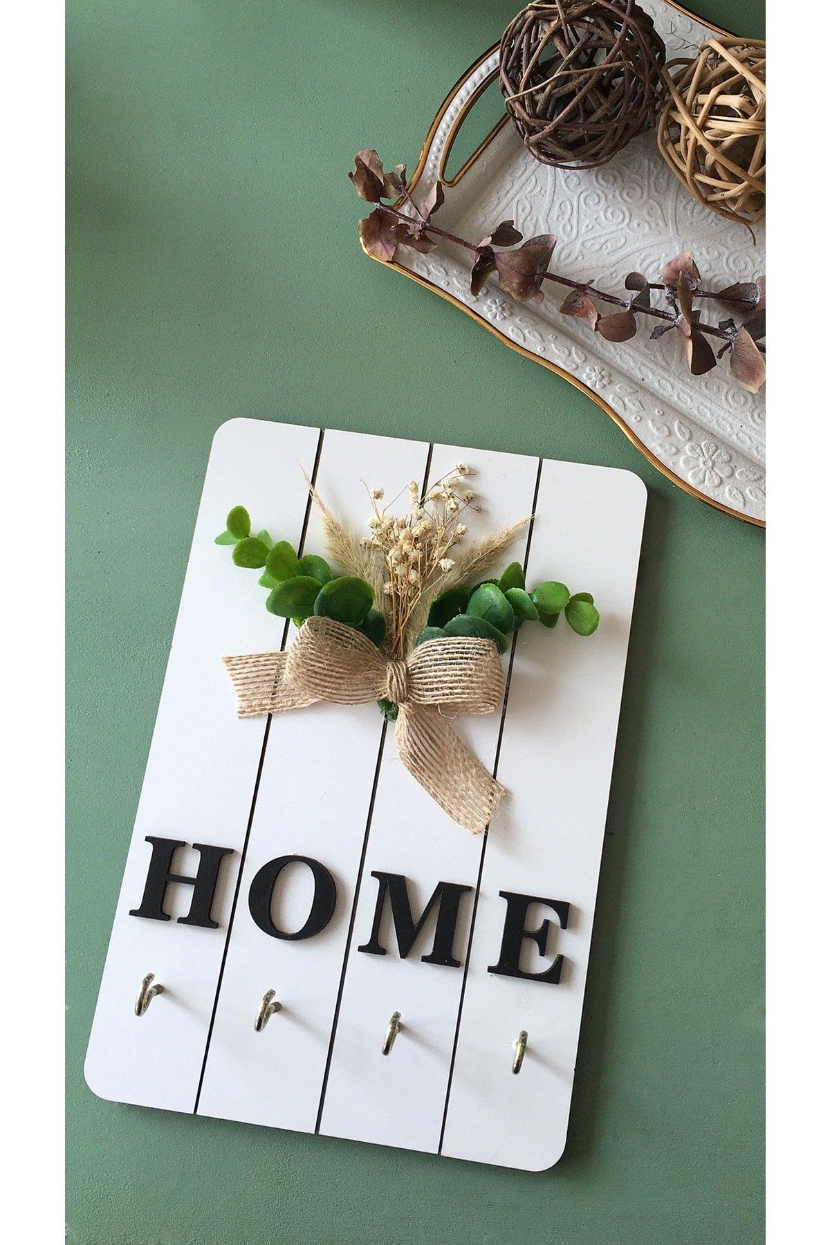 White Keychain Hanger Wooden Metal Wall Hanger White Home Keychain Decorative Hanger - Swordslife