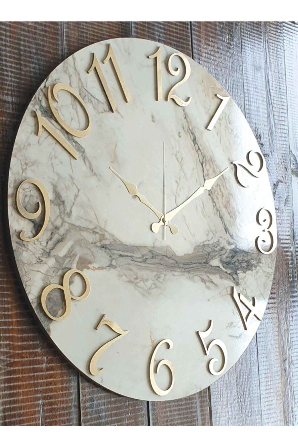 White Marble Patterned Wall Clock - Swordslife