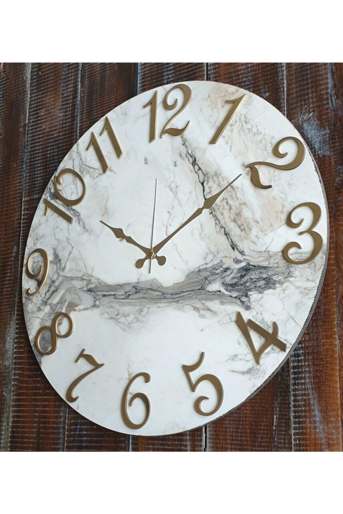 White Marble Patterned Wall Clock - Swordslife